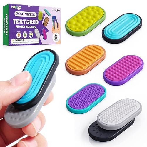 Magnetic Fidget Toys for Adults & Kids -Textured Sensory Toys for Autism Children Stress - Quiet Stress Fidgets Sliders for Classroom Prizes Box Office - Easter Gifts Kids Teens Girls - 6Pack - Image 1