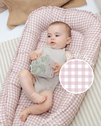 molis&co. Nido de Bebé 90 x 50 cm. Reductor de Cuna o Nido de Colecho para Bebe. Algodón. Cuna Portátil o de Viaje para recién Nacido. Oeko-Tex 100. (Dusty Rose) thumbnail 5