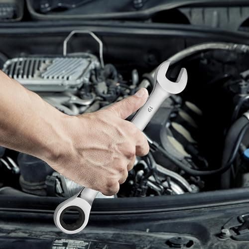 VEVOR Combination Wrench Set, 30-Piece Ratcheting Wrench Set with Organizer Rack, Cr-V Steel Wrench Set SAE 1/4" to 1", Metric 8 mm to 24 mm, Ideal for General Household, Garage, Workshop, Emergency thumbnail 8