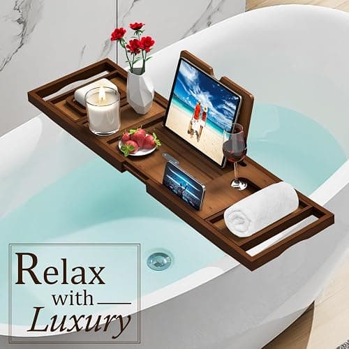 Premium Bathtub Tray Caddy - Bath Table Tray for Bathtub - Bath Tub Tray Table for Bathtub, Expandable Size, Fits Most Bath Tubs thumbnail 6