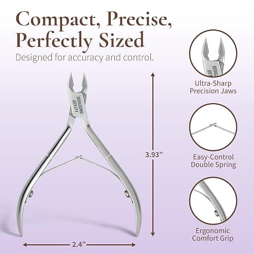 Professional Cuticle Cutter Trimmer Manicure Tools with Double Spring– Perfect Nail Care Tool for Manicure & Pedicure Beauty at Home/Spa/Saloon thumbnail 2