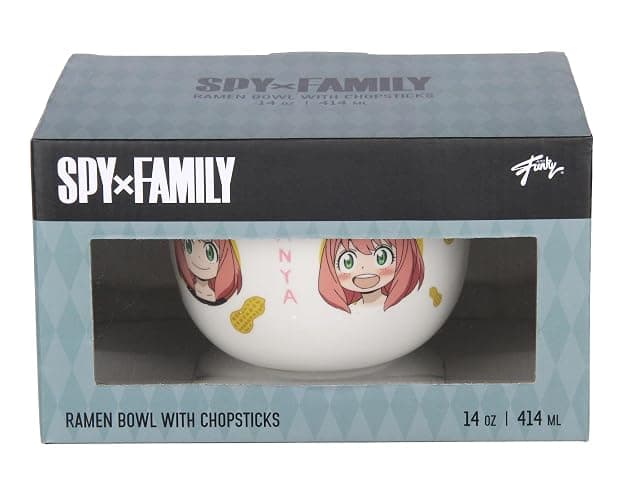 JUST FUNKY Spy x Family Anime Manga Many Faces Of Anya Ramen Bowl Bundle with Soup Bowl, Bamboo Chopsticks Set thumbnail 5
