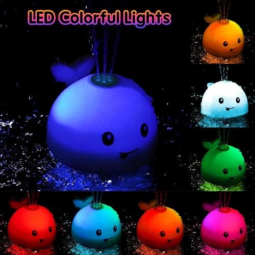 Gigilli Baby Bath Toys, Bath Toys for Kids Ages 1-3, 1 2 3 Year Boy Girl Gift Christmas Stocking Stuffers for Babies 6-12-18 Months Light Up Whale Bath Toy Sprinkler Toddler Birthday Bathtub Water Toy thumbnail 8