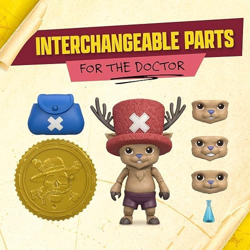 One Piece Tony Tony Chopper 4″ (10 cm) Action Figure with 6 Accessories. Includes Swappable Facial Expressions, Medical Bag, Medical Vial, and Berry Coin Display Base thumbnail 3