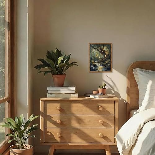Urmoya Vintage Forest of Fairy Nature Wall Art, Landscape Tree Wall Decor, Cottage Core Art Prints for Living Room Bedroom Office Home Decoration 8x10 inch Wood Framed Ready to Hang thumbnail 2