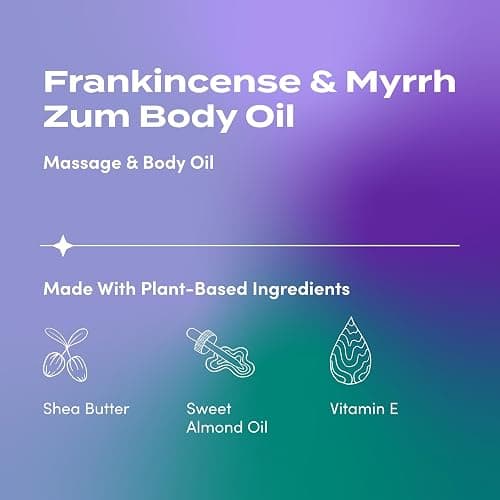 Indigo Wild Zum Frankincense & Myrrh Body Oil - Nourishing Body Massage Oil for Massage Therapy & Hydration - Nourishing, Vegetarian Massaging Oil with Sweet Almond Oil - 4 fl oz thumbnail 3