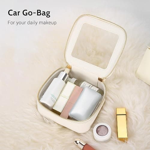Aveniee Clear Makeup Bag Set (2-Piece Mini & Midi) - Travel Toiletry Organizer for Women, Waterproof Cosmetic Pouch & Car Accessory for Travel Size Toiletries, White thumbnail 4