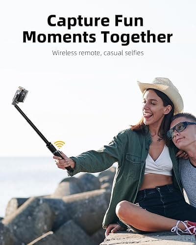 TODI 63" Cell Phone Selfie Stick Tripod, Portable Tripod for iPhone with Wireless Remote, Extendable Smartphone Stand, All-in-1, Compatible with iPhone/Android thumbnail 3