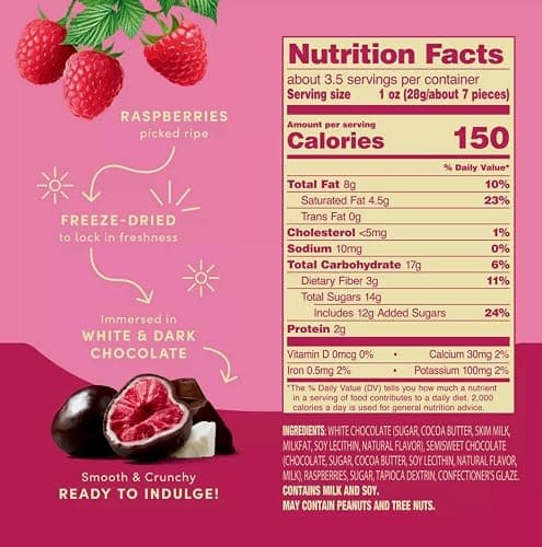 Chocolate Covered Fruit Freeze Dried Tru Fru’s Strawberries, Raspberries, Bananas In Dark Chocolate & Strawberries in Creme - 3.4 oz (Pack of 4) thumbnail 3