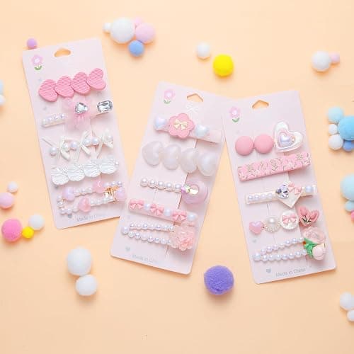 3 pack Hair Clips for Girl and Women 2.36 inch Fashion Hair Clips Set Pearl Acrylic Resin Hair Accessories for Thick Hair thumbnail 3