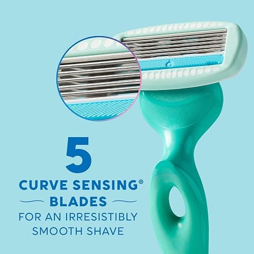 Schick Hydro Silk Ultra Sensitive Razor for Women | Womens Razor for Sensitive Skin, 5 Blade Razors for Women, Womens Razors for Shaving, Includes 1 Handle & 5 Refills thumbnail 3