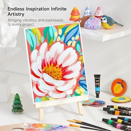 Shuttle Art Acrylic Paint Set, 30 x12ml Tubes Artist Quality Non Toxic Rich Pigments Colors Great for Kids Adults Professional Painting on Rocks Canvas Wood Clay Fabric Ceramic Crafts thumbnail 7