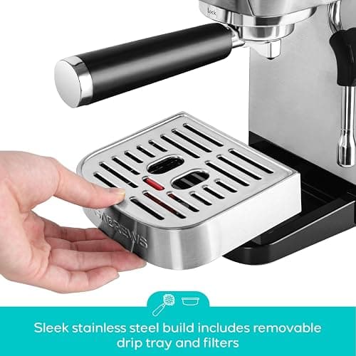 CASABREWS 3700 Essential Espresso Machine 20 Bar, Stainless Steel Cappuccino & Latte Machine with Steam Frother for Home, 43.9oz Water Tank, Silver thumbnail 7