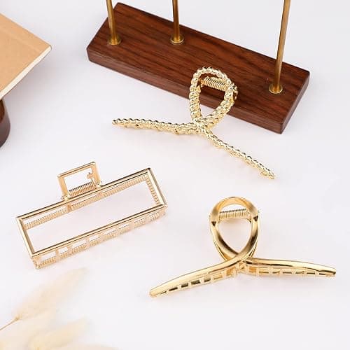 Mehayi 3 PCS Metal Large Claw Clips for Thick Heavy Hair, Strong Hold Big Non-Slip Hair Catch Barrette Jaw Clamp for Long Hair, Fashion Styling Accessories for Women Girls thumbnail 5