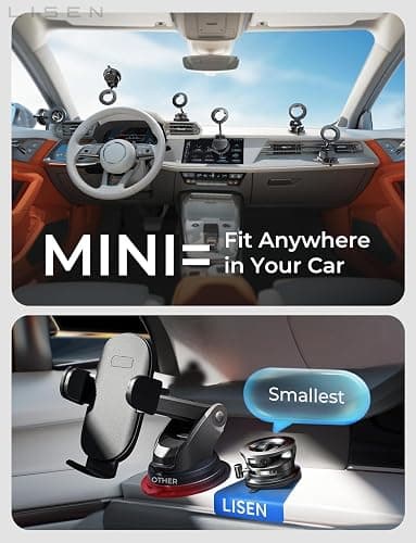 LISEN for Magsafe Car Mount, Magnetic Phone Holders for Your Car, Vacuum Phone Mount for Car Accessories for Women Men Interior Jeep BMW, SuctionPro Gifts Kits, for iPhone 17 Pro Max 16 15 14 13 thumbnail 3