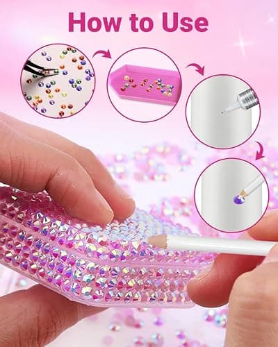 Hasakhi Bedazzling Kit 50000Pcs Rhinestones for Diamond Art 3mm 40 Colors | Bedazzler kit for Tumblers, Crafts, Clothes & DIY Nail Art ,3Pcs B7000 Jewelry Glue, 2PcsTrays,Rhinestone Picker Tool Set thumbnail 7