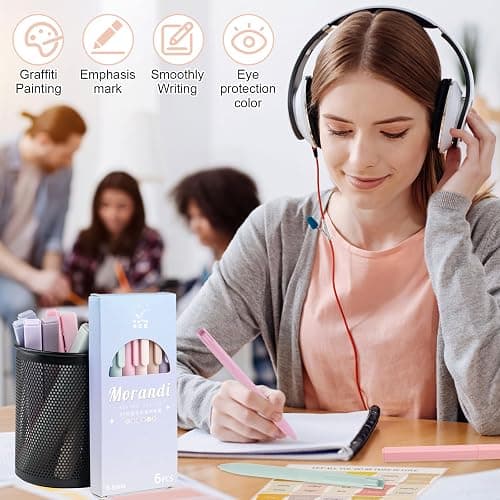 Tikplus 12Pcs Highlighters Pastel, 6Pcs 0.5mm Gel Highlighter and 75Pcs Bible Tabs, No Bleed & Quik Drying Highlighter Pen for Bible bible Journaling Supplies, Study Notes School, Stationery & Office thumbnail 7