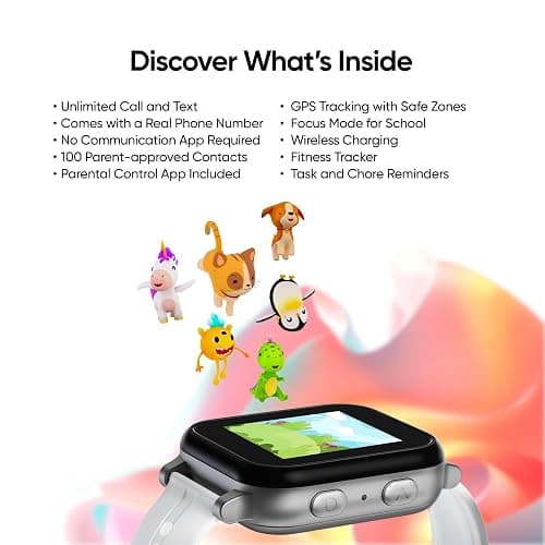 Gabb Watch 3e - Perfect GPS Tracker for Kids, Digital Smart Watch, No Social Media or Internet, Phone Plan Required (Silver) thumbnail 7