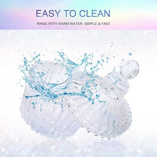 Monomer Dish for Acrylic Nail Liquid, Large Dappen Dish with Lid, Crystal | Glass Cup for Monomer liquid, Monomer Jar for Acetone, Acrylic Nail Brush Cleaner Holder, Clear Cup for Powder, CORFULRA thumbnail 5