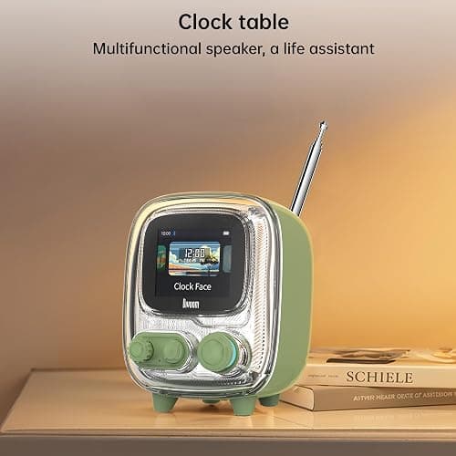 Divoom Tiivoo-2 Portable Bluetooth Speaker with FM Radio,Pixel Art Retro Mini Small Cute Wireless Speaker,Vintage Decor Suitable for Party Office Desk Home Bedroom Kitchen,Gifts for Women Men,Green thumbnail 9