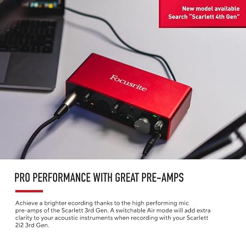 Focusrite Scarlett 2i2 3rd Gen USB Audio Interface for Recording, Songwriting, Streaming and Podcasting — High-Fidelity, Studio Quality Recording, and All the Software You Need to Record thumbnail 2