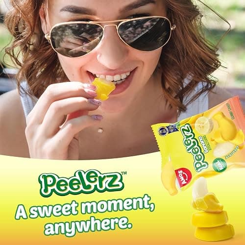 AMOS Peelerz Gummy Sweets, Banana Peelable Christmas Sweets Candy Gift, 3D Fun Peeling Fruit Gums Candy, Real Fruit Juice Made Chews Snacks Sweet for Party Celebration- Box Package 240G thumbnail 5