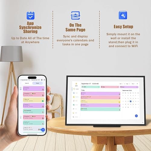 15.6-inch Wall Digital Calendar,Smart WiFi Calendar & Chore Chart,Full HD Touchscreen Interactive Display for Family Schedules-Wall/Desk Mountable Planner,Meeting Reminders & Deadline Tracking thumbnail 4