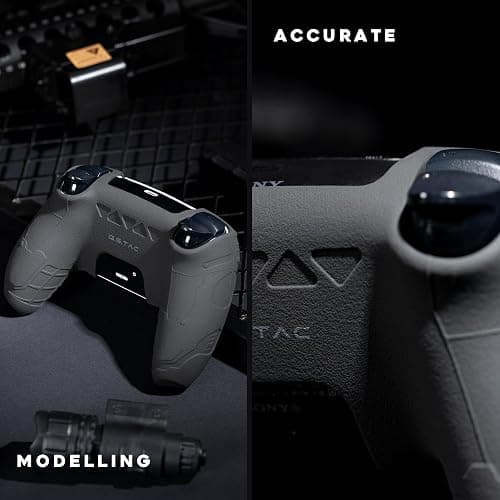 GeekShare G.S.TAC Tactical PS5 Controller Skin Set, Anti-Slip Silicone Protective Cover Skin Case for PS5 Wireless Controller with 2 Thumb Grip Caps and 2 Stickers - for Black Myth: Wukong thumbnail 4