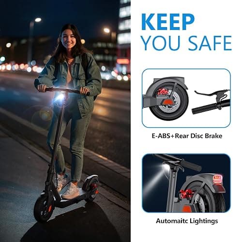 SISIGAD Electric Scooter Adults 10" Tires, 600W Peak Motor, Max 22 MPH Speed, 30 Miles Long Range, Portable Folding E-Scooter for Commuting with Dual Brakes, LCD Display APP Control thumbnail 5
