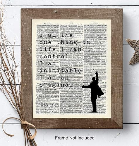 Hamilton Musical Motivational Merchandise - Hamilton Gifts - 8x10 Lyrics Wall Decor Poster Set - Lin Manuel Miranda Inspirational Quotes Wall Art - Bedroom, Office, Living Room Decoration thumbnail 8