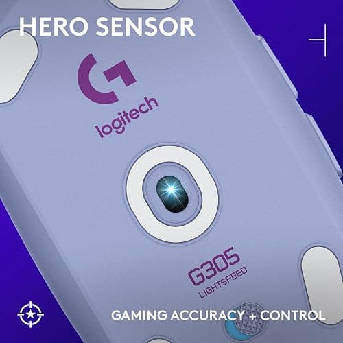 Logitech G305 LIGHTSPEED Wireless Gaming Mouse, Hero 12K Sensor, 12,000 DPI, Lightweight, 6 Programmable Buttons, 250h Battery Life, On-Board Memory, PC/Mac - Lilac thumbnail 2