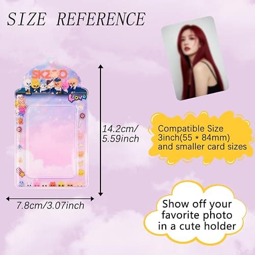 Stray Photocard Holder Keychains Cute Animals Photo Frame Keychain Cartoon Photo Sleeve Decorative Cardholder for Stray Fans thumbnail 2