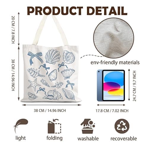 LZYRF FBB Ocaen Beachy Ocean Sea Fish Reusable Grocery Shopping Bag thumbnail 4