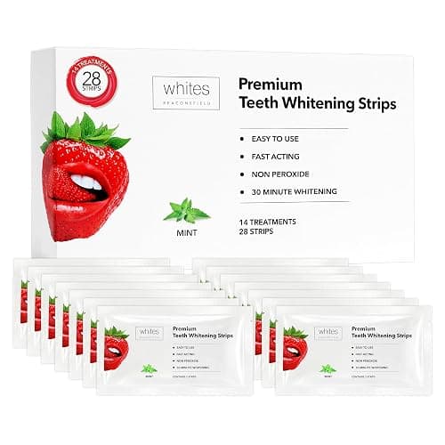Whites Beaconsfield Teeth Whitening Strips, 28 Strips (14-Day Treatment) – Non-Peroxide Formula, Enamel-Safe, Brighten Teeth Fast, Removes Coffee, Wine, Smoke Stains, Safe for Sensitive Teeth - Image 1
