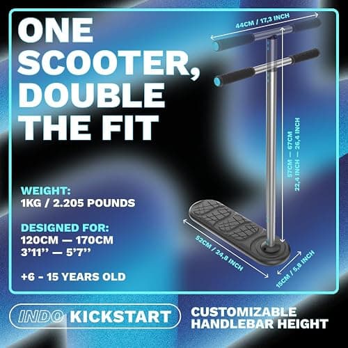 Indo the Trick Scooter - Tramp Scooter for Teenagers & Adults - 6-15 Years - Trampoline Scooter Ideal for Trampoline Stunt Exercises, Professionals & Beginners - Indoor & Outdoor Freestyle thumbnail 7