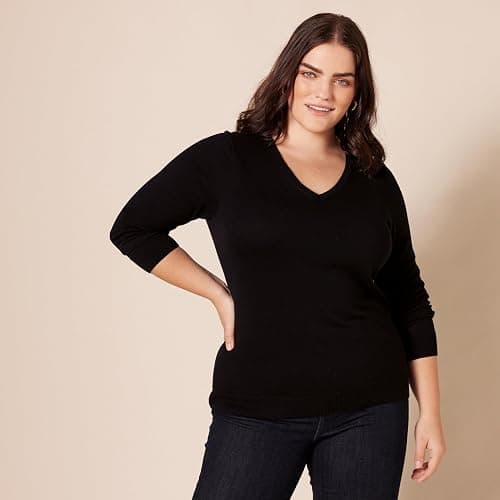 Amazon Essentials Women's Regular-Fit Lightweight Long-Sleeve V-Neck Sweater (Available in Plus Size) thumbnail 6