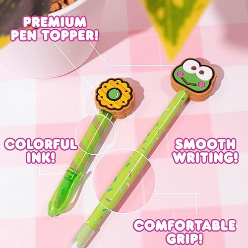 Hello Kitty & Friends Café Multi-Pen Set, 10 Hello Kitty Pens For Kawaii Notebook, Stamps, Erasers & More Sanrio Stationery, Fun Office Supplies, Cute School Supplies, Hello Kitty Merch thumbnail 4