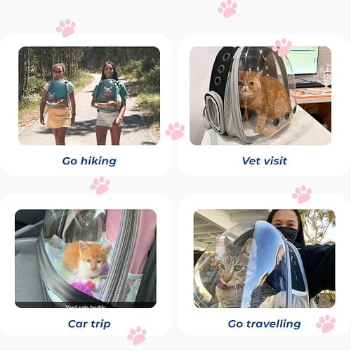 Lollimeow Cat Carrier Backpack, Bubble Expandable Backpack Carrier, Pets and Small Dogs,Airline-Approved, Designed for Travel, Hiking, Walking & Outdoor Use (Front Expandable-Pink) thumbnail 9