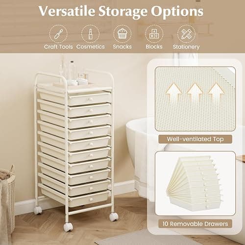 10 Drawer Rolling Cart thumbnail 4