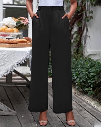 GRAPENT Wide Leg Pants for Women Work Business Casual High Waisted Dressy Pants Flowy Trousers Office thumbnail 3