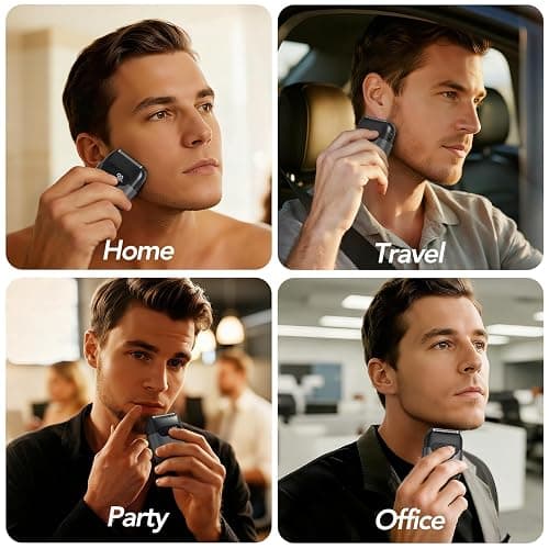 Foil Shaver for Men - Mini Electric Razor with 3 Floating Blades, Smart LED Display, Traver Lock, IPX7 Waterproof Wet/Dry Shaving for Face & Beard, USB-C Fast Chage for Travel Home thumbnail 6