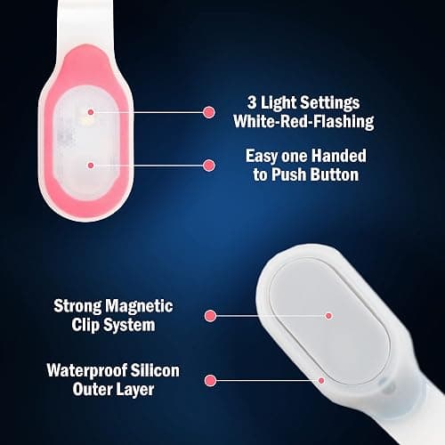 First Lifesaver LED Wearable Lights for Nurses with Hands-Free Magnetic Clip for Clothing and Scrubs, Soft White, Color, or Flashing Color Lighting, Strong Magnetic Grip (Red) thumbnail 3