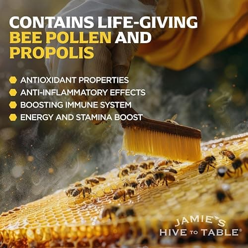 Jamie’s Hive to Table 100% Pure Bee Pollen Granules, 6 oz - Raw & Natural for Energy, Immunity, Skin Health, Antioxidants, & Vitality, Gluten Free thumbnail 7