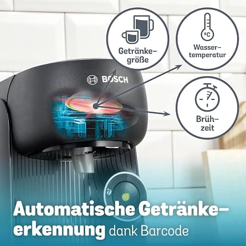 Bosch Tassimo finesse friendly Kapselmaschine TAS162E, 70 Getränke, intensiverer Kaffee auf Kopfdruck, Abschaltautomatik, nachhaltig, perfekt dosiert, 1400 W, schwarz/schwarz thumbnail 9