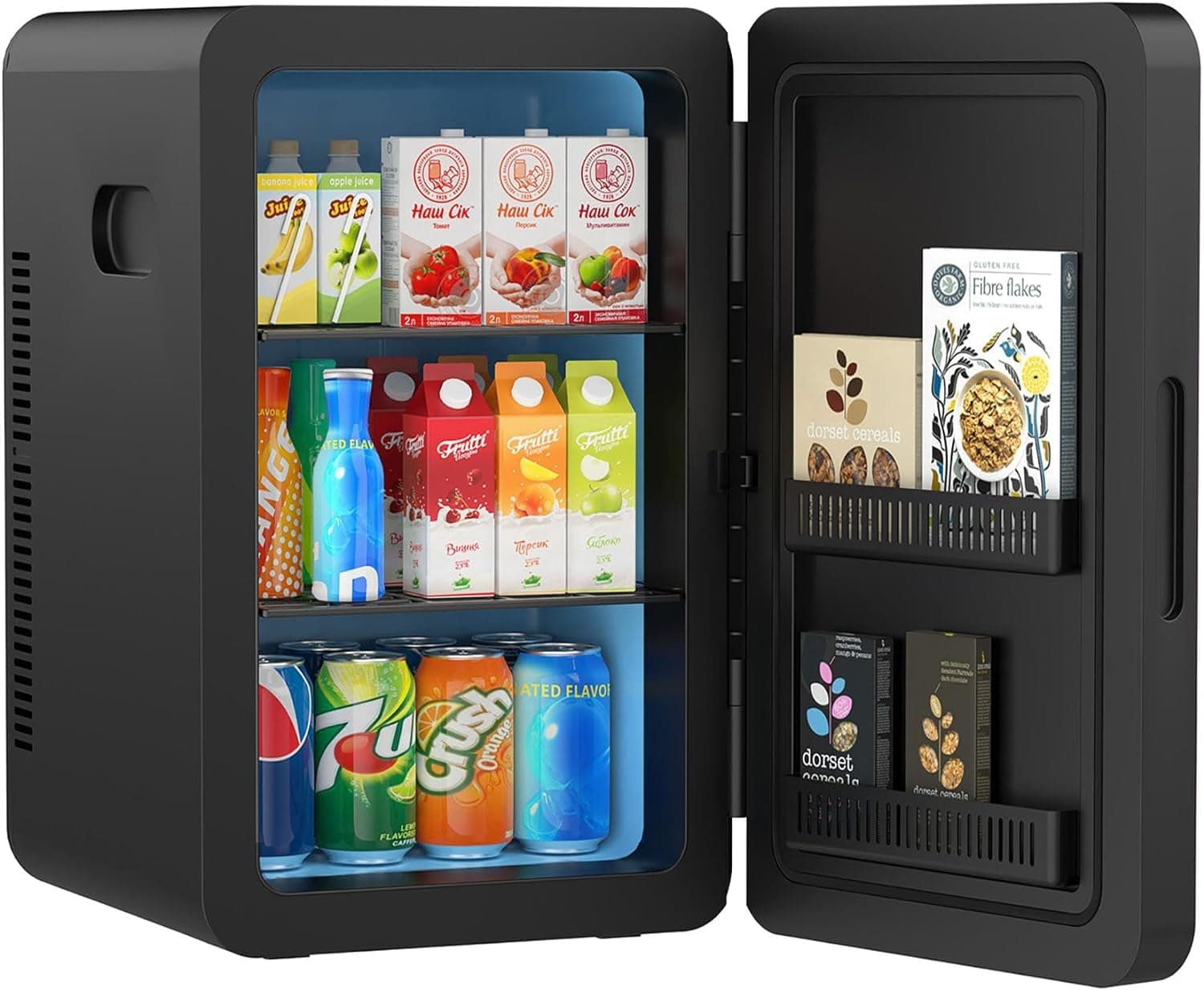 Personal Mini Fridge Cooler, 22L Portable Small Fridge Cooler and Warmer for Car Office Desk & Dorm Food Beverage Skincare Makeup, Black - Image 1