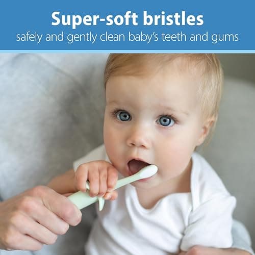 Dr. Brown's Infant-to-Toddler Toothbrush, Elephant, Mint, 0-3 Years thumbnail 4