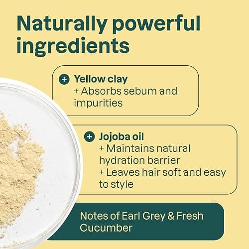 ATTITUDE Clarifying Shampoo Bar, Natural Origin, for Greasy and Oily Hair, Jojoba Oil & Yellow Clay, EWG Verified & Clean ingredients, Vegan, Earl Grey & Fresh Cucumber Scent, 4 Oz thumbnail 3