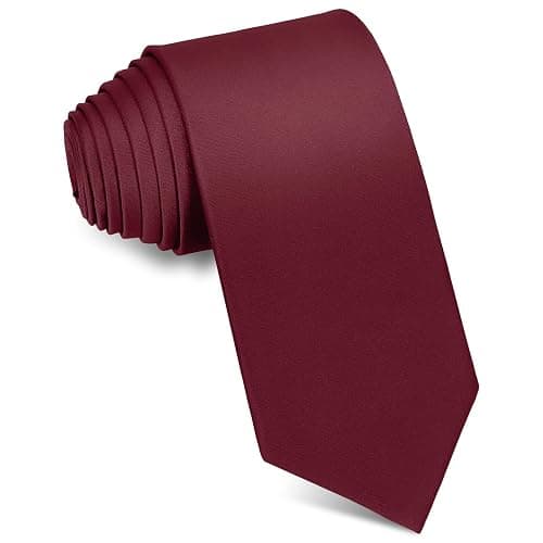 JUNMEISI Men's Ties Solid Pure Color 3.15" (8CM) Necktie Black Ties For Men - Image 1