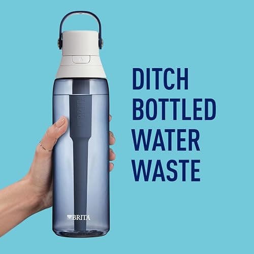 Brita Hard-Sided Plastic Premium Filtering Water Bottle, BPA-Free, Reusable, Replaces 300 Plastic Water Bottles, Filter Lasts 2 Months or 40 Gallons, Includes 1 Filter, Night Sky - 26 oz. thumbnail 6