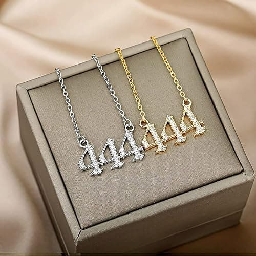 Nayaboo 14k Gold Angel Number Necklace, Dainty Pendants Necklace for Women, 111 222 333 444 555 666 777 888 999 Personalized Number Chain thumbnail 8